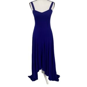 Karen Millen high low blue purple viscose maxi dress